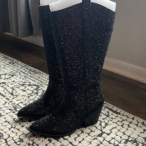 Women's Black Sparkle Boots